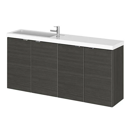Hudson Reed 1200mm Hacienda Black Wall Hung Compact Combination Unit (600 Vanity x 2) 3 Hudson Reed 1200mm Hacienda Black Wall Hung Compact Combination Unit (600 Vanity x 2)