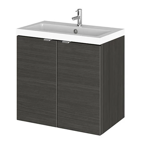 Hudson Reed 600mm Hacienda Black Full Depth Wall Hung 2-Door Unit & Basin 3 Hudson Reed 600mm Hacienda Black Full Depth Wall Hung 2-Door Unit & Basin