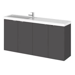 Hudson Reed Fusion 1000mm Gloss Grey Compact Wall Hung Unit & Basin