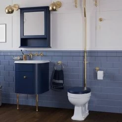 Burlington Chalfont 550mm Blue Single Drawer Vanity Unit with Gold Handle 8 Burlington Chalfont 550mm Blue Single Drawer Vanity Unit with Gold Handle -Wall Hung Vanity Units Shop CH55BG D1 460