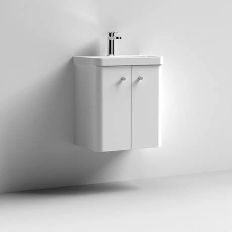 Cruze 500mm Curved Gloss White Wall Hung Vanity Unit 7 Cruze 500mm Curved Gloss White Wall Hung Vanity Unit - Image 5