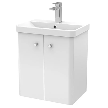 Cruze 500mm Curved Gloss White Wall Hung Vanity Unit 3 Cruze 500mm Curved Gloss White Wall Hung Vanity Unit