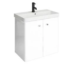 Cruze 600mm Curved Gloss White Wall Hung Vanity Unit -Wall Hung Vanity Units Shop CRZ6WHVW d2 460