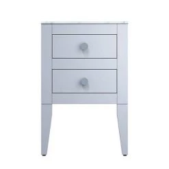 Crosswater Canvass Storm Grey Matt 485mm Double Drawer Unit with Carrara Marble Effect Worktop 9 Crosswater Canvass Storm Grey Matt 485mm Double Drawer Unit with Carrara Marble Effect Worktop -Wall Hung Vanity Units Shop CV485WLSG D3 460