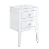 Crosswater Canvass White Gloss 485mm Double Drawer Unit with Carrara Marble Effect Worktop -Wall Hung Vanity Units Shop CV485WLWG P