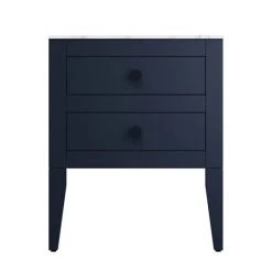 Crosswater Canvass Deep Indigo Blue 600mm Double Drawer Unit with Carrara Marble Effect Worktop 9 Crosswater Canvass Deep Indigo Blue 600mm Double Drawer Unit with Carrara Marble Effect Worktop -Wall Hung Vanity Units Shop CV600WLIB D2 460