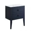 Crosswater Canvass Deep Indigo Blue 600mm Double Drawer Unit with Carrara Marble Effect Worktop 2 Crosswater Canvass Deep Indigo Blue 600mm Double Drawer Unit with Carrara Marble Effect Worktop -Wall Hung Vanity Units Shop CV600WLIB P