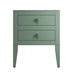 Crosswater Canvass Sage Green 600mm Double Drawer Unit with Carrara Marble Effect Worktop 7 Crosswater Canvass Sage Green 600mm Double Drawer Unit with Carrara Marble Effect Worktop -Wall Hung Vanity Units Shop CV600WLSGR D2 460