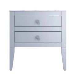Crosswater Canvass Storm Grey Matt 700mm Double Drawer Unit with Carrara Marble Effect Worktop -Wall Hung Vanity Units Shop CV700WLSG D2 460
