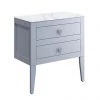 Crosswater Canvass Storm Grey Matt 700mm Double Drawer Unit with Carrara Marble Effect Worktop -Wall Hung Vanity Units Shop CV700WLSG P