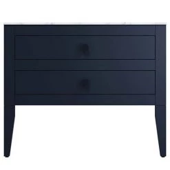 Crosswater Canvass Deep Indigo Blue 900mm Double Drawer Unit with Carrara Marble Effect Worktop 8 Crosswater Canvass Deep Indigo Blue 900mm Double Drawer Unit with Carrara Marble Effect Worktop -Wall Hung Vanity Units Shop CV900WLIB D2 460