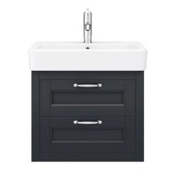 Chatsworth Traditional Graphite 560mm 2 Drawer Wall Hung Vanity 12 Chatsworth Traditional Graphite 560mm 2 Drawer Wall Hung Vanity -Wall Hung Vanity Units Shop CWH560BLK2D d4 460