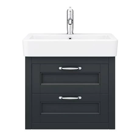 Chatsworth Traditional Graphite 560mm 2 Drawer Wall Hung Vanity 7 Chatsworth Traditional Graphite 560mm 2 Drawer Wall Hung Vanity - Image 5