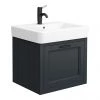 Chatsworth Traditional Graphite Wall Hung Vanity - 560mm Wide with Matt Black Handle 2 Chatsworth Traditional Graphite Wall Hung Vanity - 560mm Wide with Matt Black Handle -Wall Hung Vanity Units Shop CWH560BLKMB p