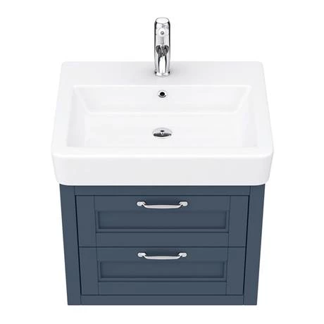 Chatsworth Traditional Blue 560mm 2 Drawer Wall Hung Vanity 8 Chatsworth Traditional Blue 560mm 2 Drawer Wall Hung Vanity - Image 6