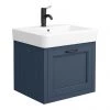 Chatsworth Traditional Blue Wall Hung Vanity - 560mm Wide with Matt Black Handle 1 Chatsworth Traditional Blue Wall Hung Vanity - 560mm Wide with Matt Black Handle -Wall Hung Vanity Units Shop CWH560BLUMB p