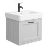 Chatsworth Traditional Grey Wall Hung Vanity - 560mm Wide with Matt Black Handle 2 Chatsworth Traditional Grey Wall Hung Vanity - 560mm Wide with Matt Black Handle -Wall Hung Vanity Units Shop CWH560GRYMB p