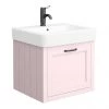 Chatsworth Traditional Pink Wall Hung Vanity - 560mm Wide with Matt Black Handle -Wall Hung Vanity Units Shop CWH560PNKMB p