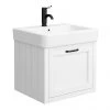 Chatsworth Traditional White Wall Hung Vanity - 560mm Wide with Matt Black Handle 2 Chatsworth Traditional White Wall Hung Vanity - 560mm Wide with Matt Black Handle -Wall Hung Vanity Units Shop CWH560WHTMB p