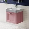 Chatsworth Traditional Dusky Pink Wall Hung Vanity - 560mm Wide with Matt Black Handle 1 Chatsworth Traditional Dusky Pink Wall Hung Vanity - 560mm Wide with Matt Black Handle -Wall Hung Vanity Units Shop CWH56DPKMB prod1a