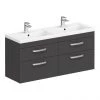 Brooklyn 1205mm Gloss Grey Wall Hung Double Basin Vanity Unit 2 Brooklyn 1205mm Gloss Grey Wall Hung Double Basin Vanity Unit -Wall Hung Vanity Units Shop DBWH12GG p