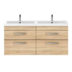 Brooklyn 1205mm Natural Oak Wall Hung Double Basin Vanity Unit 9 Brooklyn 1205mm Natural Oak Wall Hung Double Basin Vanity Unit -Wall Hung Vanity Units Shop DBWH12OK d4 460