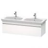 Duravit DuraStyle 1300mm 1-Drawer Wall Mounted Double Basin Vanity Unit - White Matt 1 Duravit DuraStyle 1300mm 1-Drawer Wall Mounted Double Basin Vanity Unit - White Matt -Wall Hung Vanity Units Shop DDS1300WM P