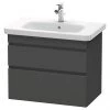 Duravit DuraStyle 800mm 2-Drawer Wall Mounted Vanity Unit - Graphite Matt -Wall Hung Vanity Units Shop DDS2800GM P