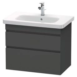 Duravit DuraStyle 800mm 2-Drawer Wall Mounted Vanity Unit - Graphite Matt