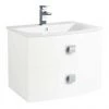 Hudson Reed Sarenna 700mm Wall Hung Cabinet & Basin - White -Wall Hung Vanity Units Shop FMB1273 FMB0073 P