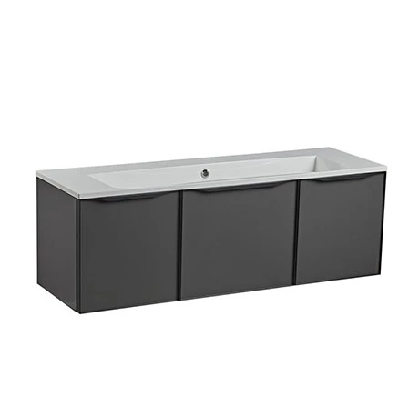 Roper Rhodes Frame 1200mm Wall Mounted Vanity Unit & Isocast Basin - Gloss Dark Clay 3 Roper Rhodes Frame 1200mm Wall Mounted Vanity Unit & Isocast Basin - Gloss Dark Clay