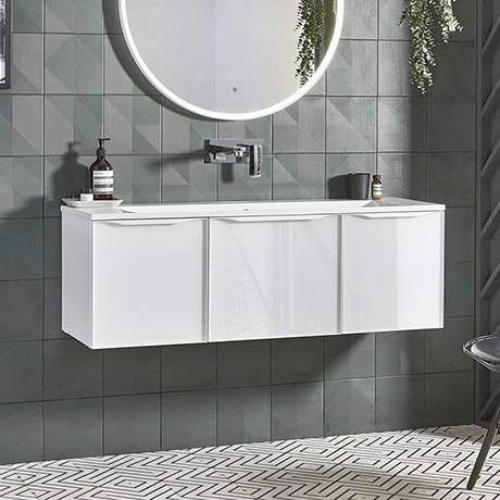Roper Rhodes Frame 1200mm Wall Mounted Vanity Unit & Isocast Basin - Gloss White 3 Roper Rhodes Frame 1200mm Wall Mounted Vanity Unit & Isocast Basin - Gloss White