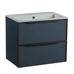 Roper Rhodes Frame 600mm Wall Mounted Vanity Unit & Isocast Basin - Derwent Blue