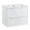 Roper Rhodes Frame 600mm Wall Mounted Vanity Unit & Isocast Basin - Gloss White -Wall Hung Vanity Units Shop FRM600WHI P
