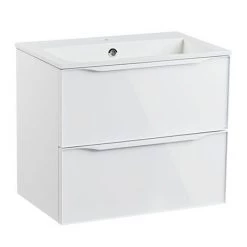 Roper Rhodes Frame 600mm Wall Mounted Vanity Unit & Isocast Basin - Gloss White