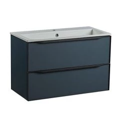 Roper Rhodes Frame 800mm Wall Mounted Vanity Unit & Isocast Basin - Derwent Blue