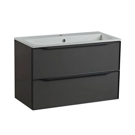 Roper Rhodes Frame 800mm Wall Mounted Vanity Unit & Isocast Basin - Gloss Dark Clay 5 Roper Rhodes Frame 800mm Wall Mounted Vanity Unit & Isocast Basin - Gloss Dark Clay - Image 3