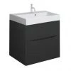 Crosswater Glide II Vanity Unit and Basin - Matt Black -Wall Hung Vanity Units Shop GL 50 MB P
