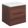 Crosswater Glide II Wall Hung Countertop Vanity Unit - American Walnut with Marble Worktop 2 Crosswater Glide II Wall Hung Countertop Vanity Unit - American Walnut with Marble Worktop -Wall Hung Vanity Units Shop GL2 50 AW P