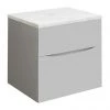 Crosswater Glide II Wall Hung Countertop Vanity Unit - Storm Grey with Marble Worktop -Wall Hung Vanity Units Shop GL2 50 SG P