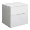 Crosswater Glide II Wall Hung Countertop Vanity Unit - White Gloss with Marble Worktop -Wall Hung Vanity Units Shop GL2 50 WG PN