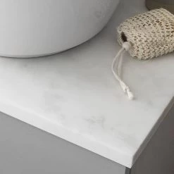 Crosswater Glide II Wall Hung Countertop Vanity Unit - Storm Grey with Marble Worktop -Wall Hung Vanity Units Shop Glide2 marble worktop D2 460