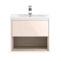 Haywood 600mm Matt Pink / Driftwood Wall Hung Vanity Unit with Open Shelf + Ceramic Basin 7 Haywood 600mm Matt Pink / Driftwood Wall Hung Vanity Unit with Open Shelf + Ceramic Basin -Wall Hung Vanity Units Shop HYWPK6 n d1 460
