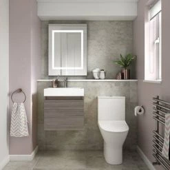 Milan Juno 500 x 360mm Grey Avola Wall Hung Vanity Unit -Wall Hung Vanity Units Shop JN5GA d5 460