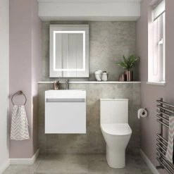 Milan Juno 500 x 360mm Grey Mist Wall Hung Vanity Unit 12 Milan Juno 500 x 360mm Grey Mist Wall Hung Vanity Unit -Wall Hung Vanity Units Shop JN5GM d5 460
