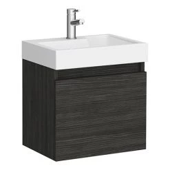 Milan Juno 500 x 360mm Black Wall Hung Vanity Unit