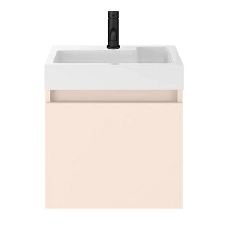 Milan Juno 500 x 360mm Blush Pink Wall Hung Vanity Unit 4 Milan Juno 500 x 360mm Blush Pink Wall Hung Vanity Unit - Image 2