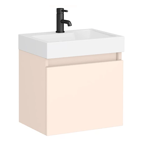Milan Juno 500 x 360mm Blush Pink Wall Hung Vanity Unit 3 Milan Juno 500 x 360mm Blush Pink Wall Hung Vanity Unit