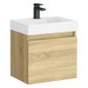 Milan Juno Slim Wall Hung Vanity Unit - Natural Oak - 500 x 300mm 1 Milan Juno Slim Wall Hung Vanity Unit - Natural Oak - 500 x 300mm -Wall Hung Vanity Units Shop JS5NK nw p