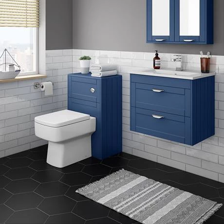 Keswick Blue 620mm Traditional Wall Hung 2 Drawer Vanity Unit 5 Keswick Blue 620mm Traditional Wall Hung 2 Drawer Vanity Unit - Image 3